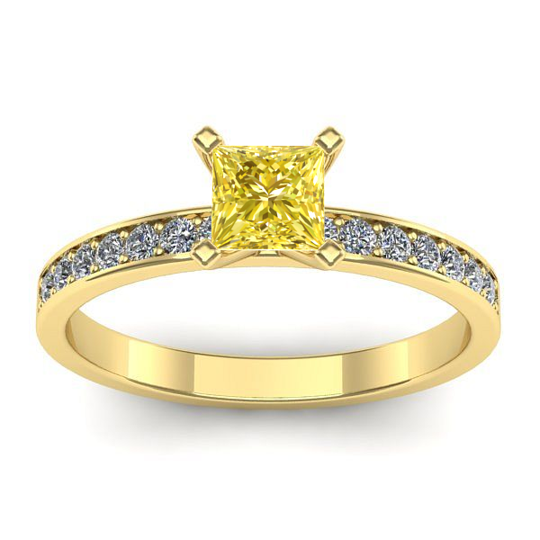 Inel de logodna cu safir galben patrat