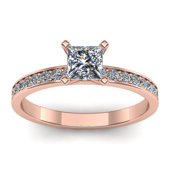 Inel logodna cu diamant patrat