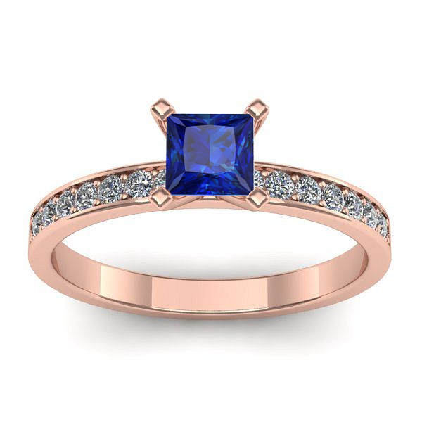 Inel logodna cu safir patrat