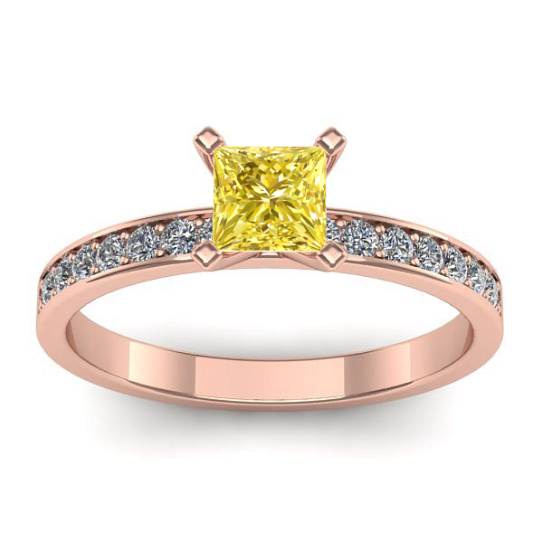 Inel cu safir galben patrat