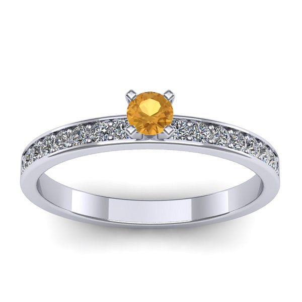 Inel de logodna cu citrin rotund