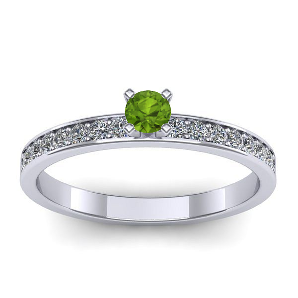 Inel logodna cu peridot rotund