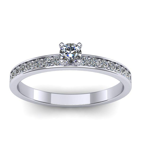 Inel logodna cu safir alb rotund