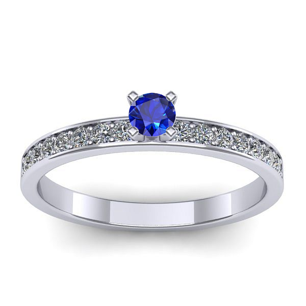 Inel de logodna cu safir rotund