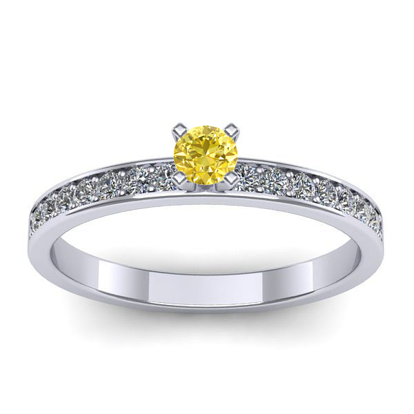 Inel cu safir galben rotund