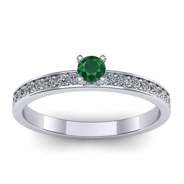 Inel cu smarald rotund