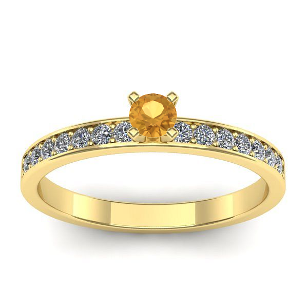 Inel de logodna cu citrin rotund