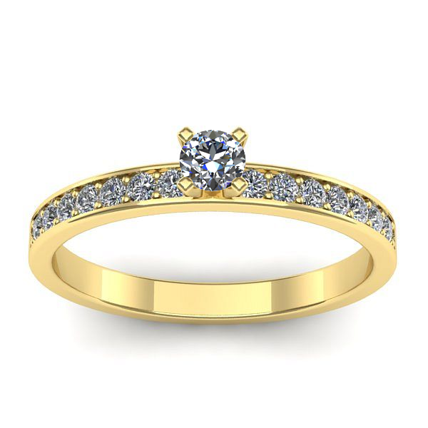 Inel cu diamant rotund