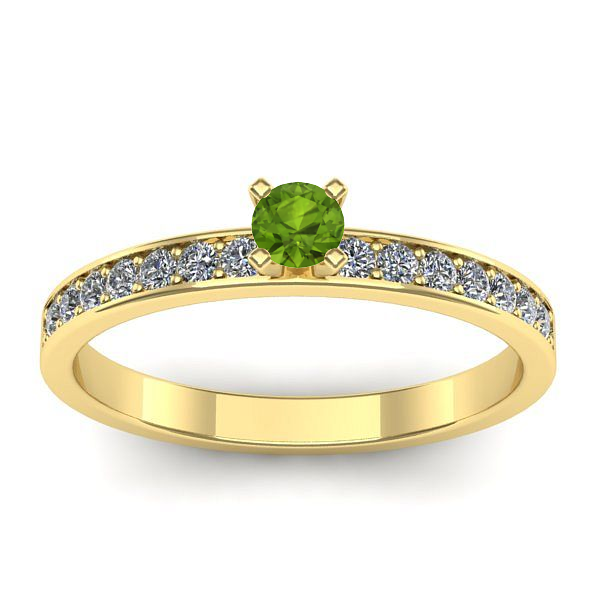 Inel cu peridot rotund