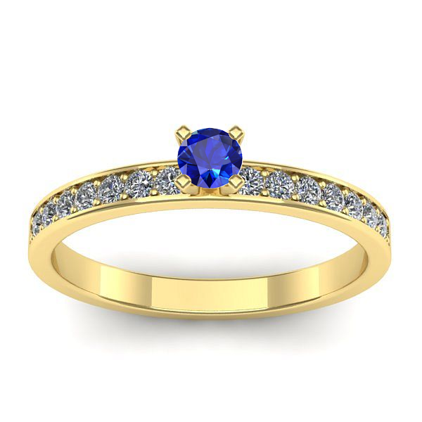 Inel logodna cu safir rotund