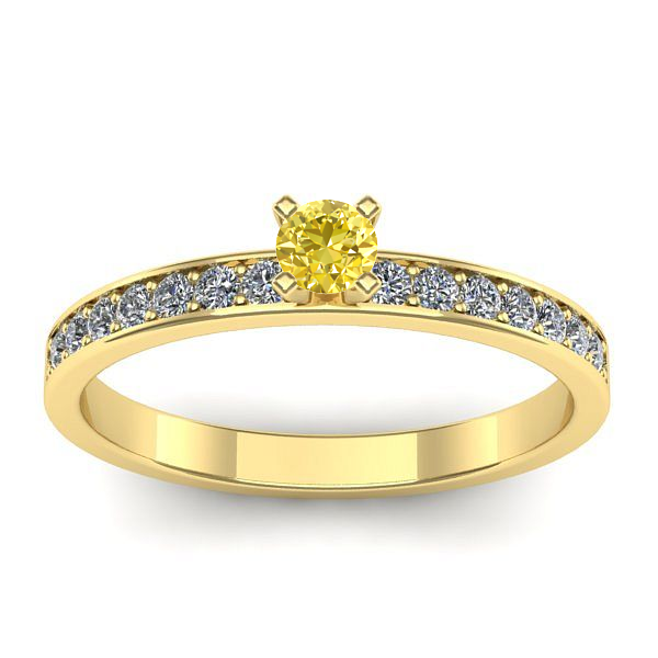 Inel cu safir galben rotund