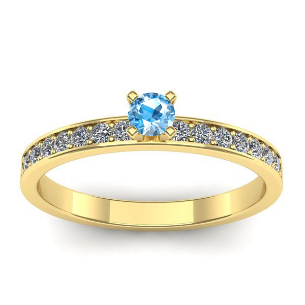 Inel cu topaz blue rotund