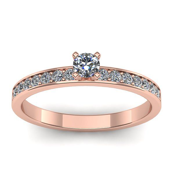 Inel cu diamant rotund