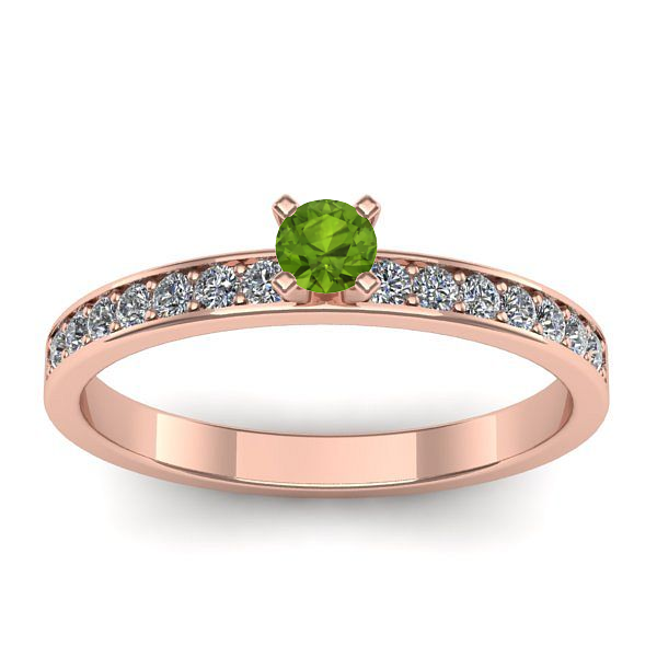 Inel cu peridot rotund