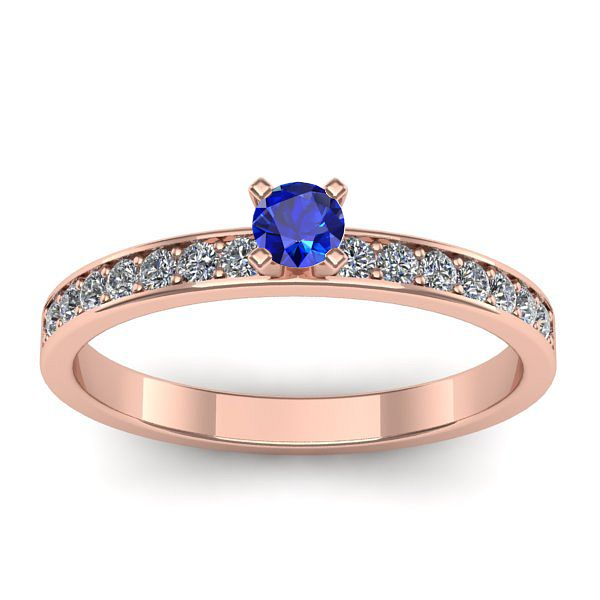 Inel logodna cu safir rotund