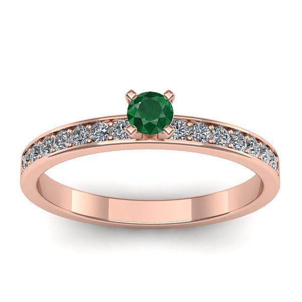 Inel de logodna cu smarald rotund