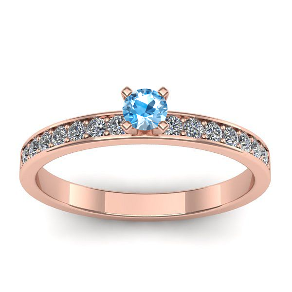 Inel de logodna cu topaz blue rotund