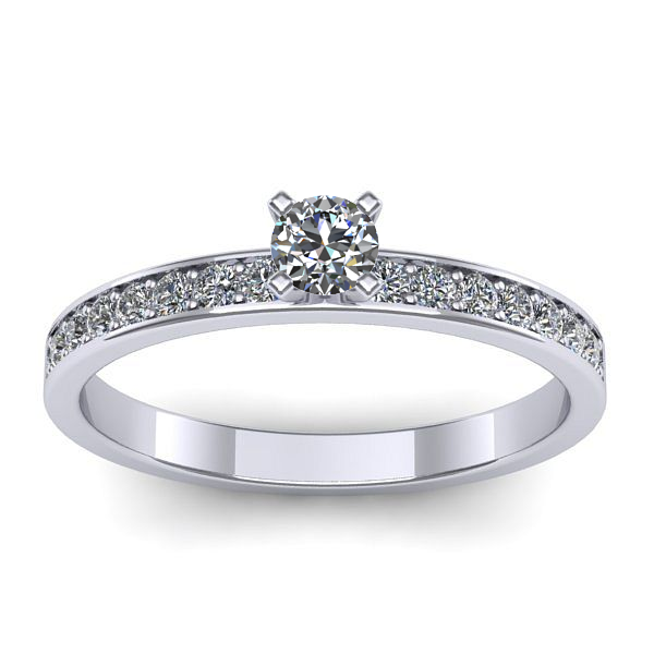 Inel cu diamant rotund