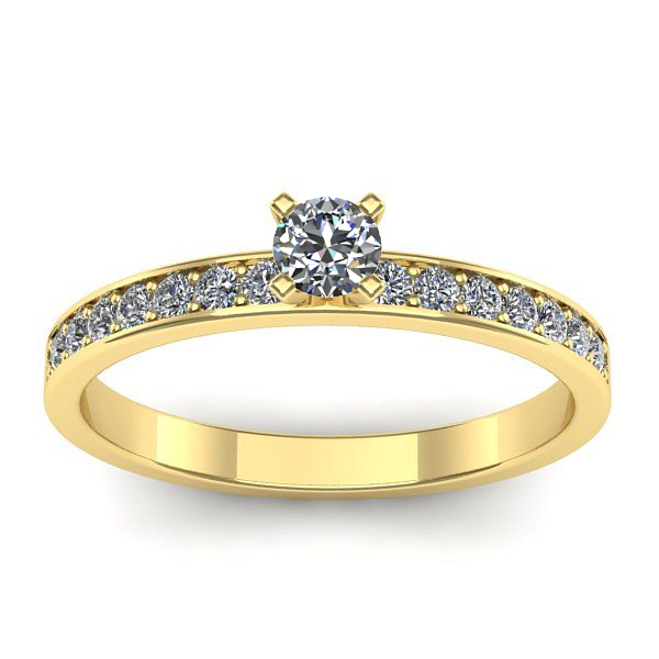 Inel cu diamant rotund