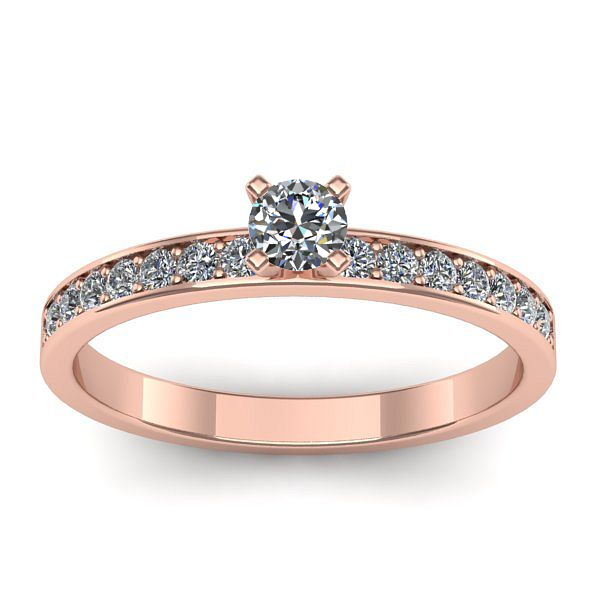 Inel cu diamant rotund