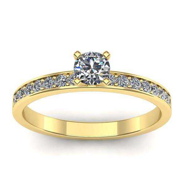 Inel logodna cu diamant rotund