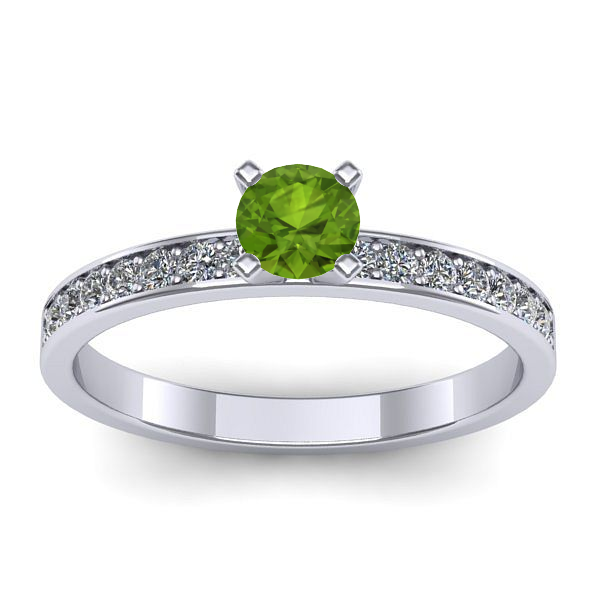 Inel de logodna cu peridot rotund