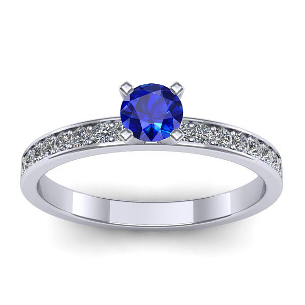 Inel logodna cu safir rotund