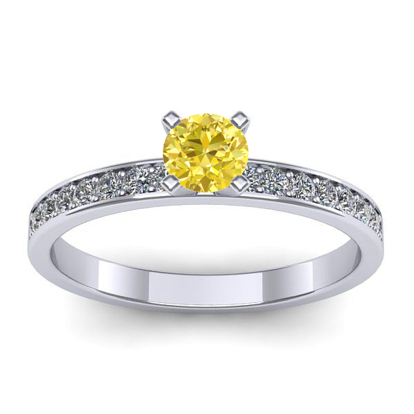 Inel cu safir galben rotund