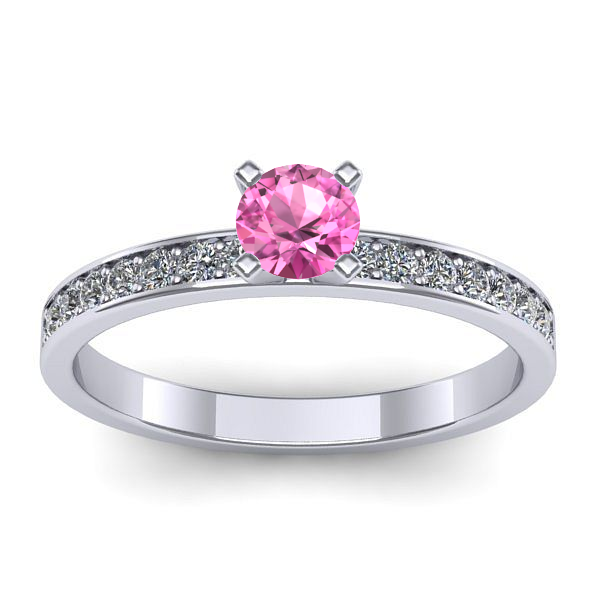 Inel cu safir roz rotund