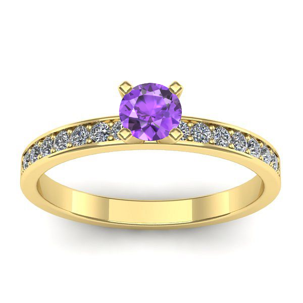 Inel cu ametist rotund