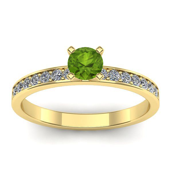 Inel cu peridot rotund