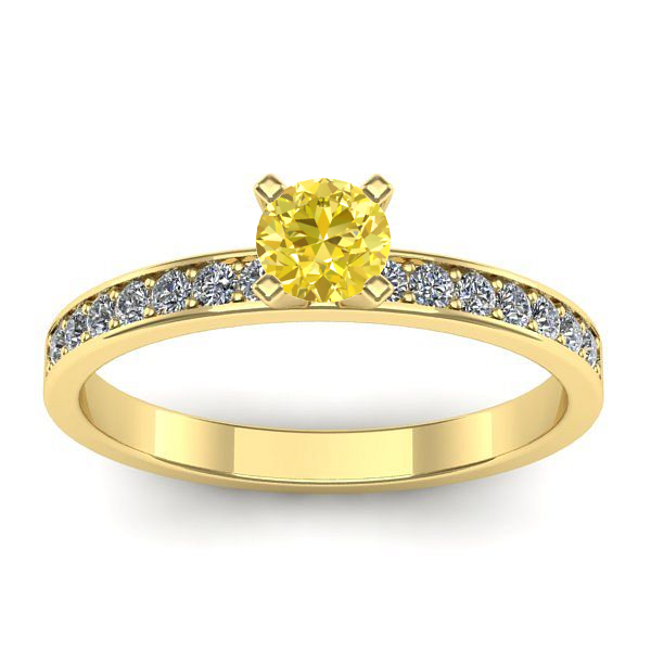 Inel logodna cu safir galben rotund