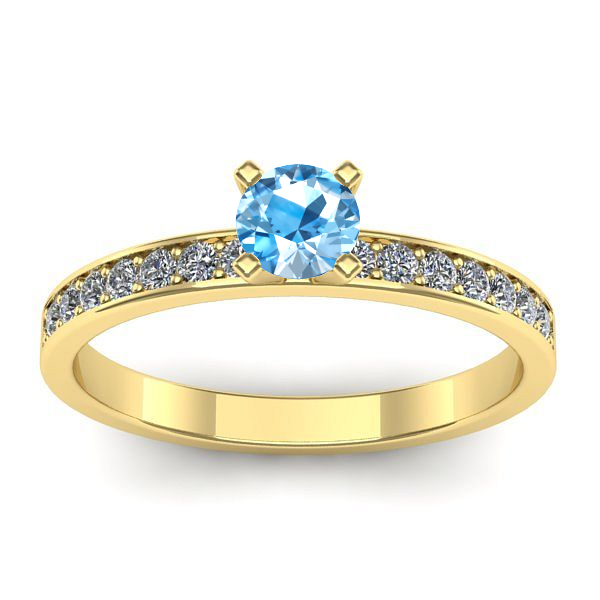 Inel cu topaz blue rotund