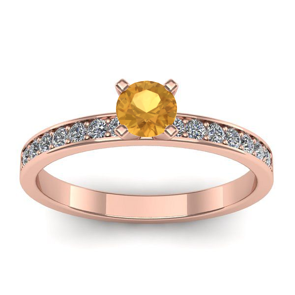 Inel de logodna cu citrin rotund