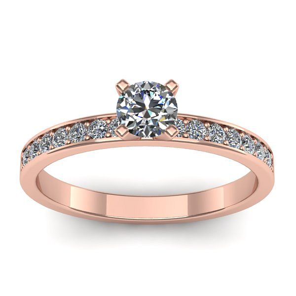 Inel logodna cu diamant rotund