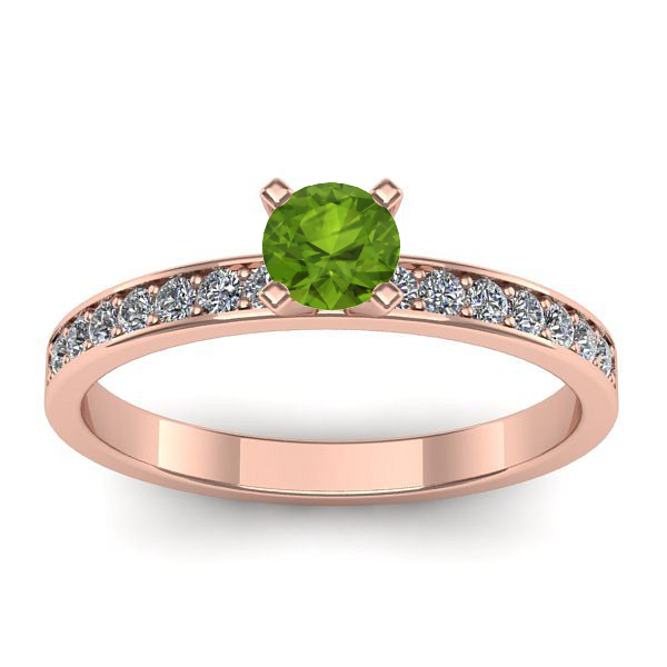 Inel logodna cu peridot rotund