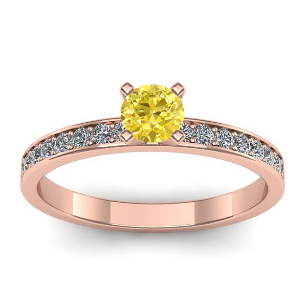 Inel cu safir galben rotund