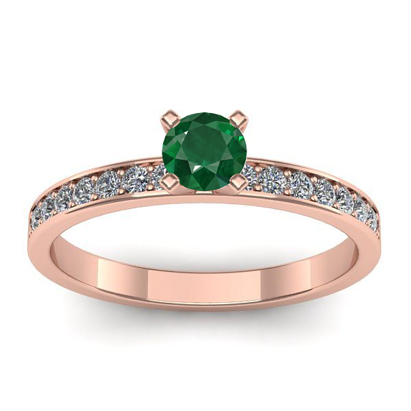 Inel logodna cu smarald rotund