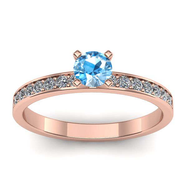 Inel cu topaz blue rotund