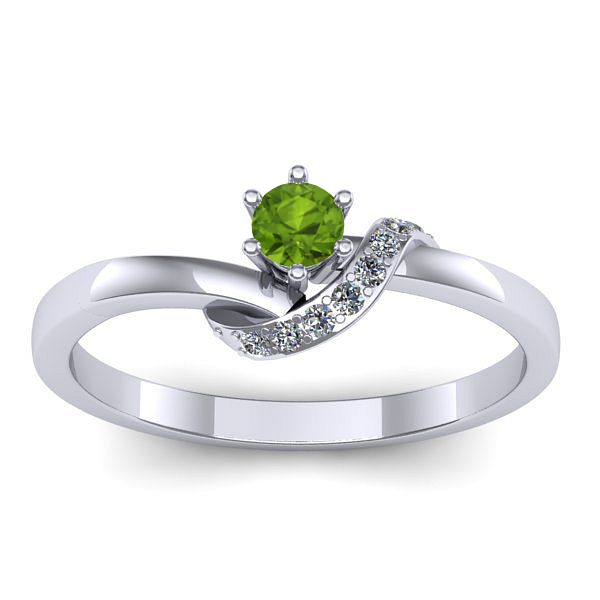 Inel cu peridot rotund