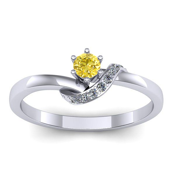 Inel de logodna cu safir galben rotund