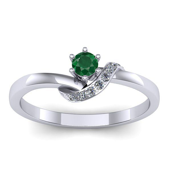 Inel cu smarald rotund