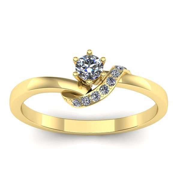 Inel logodna cu diamant rotund