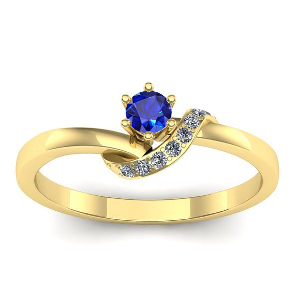 Inel logodna cu safir rotund