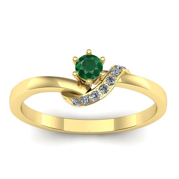 Inel cu smarald rotund