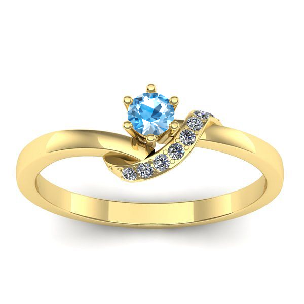 Inel logodna cu topaz blue rotund