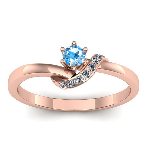 Inel logodna cu topaz blue rotund
