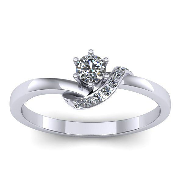 Inel cu diamant rotund