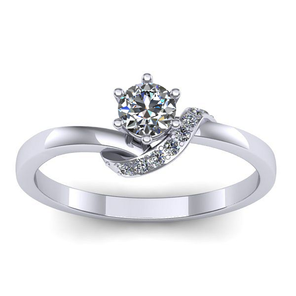 Inel logodna cu diamant rotund
