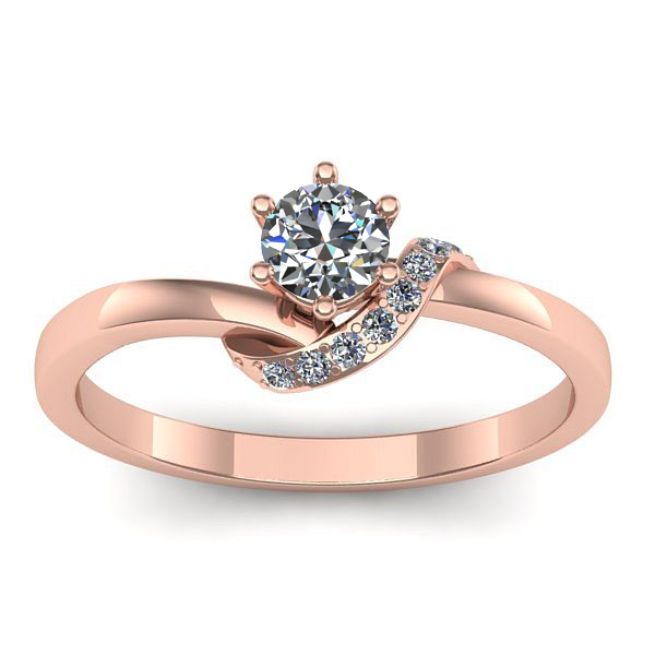 Inel cu diamant rotund